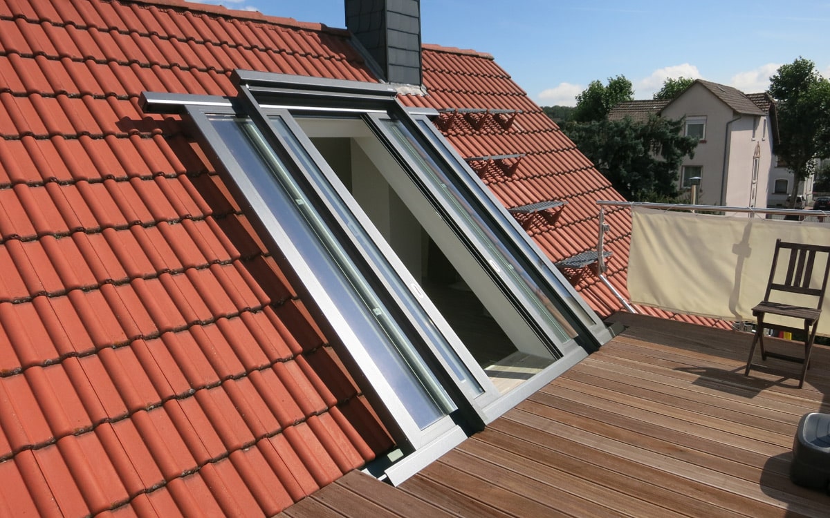 Dachschiebefenster und Balkonausstieg