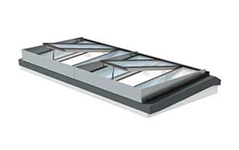 VMS Rauchabzugsmodul mit Windableitwand für drei Module