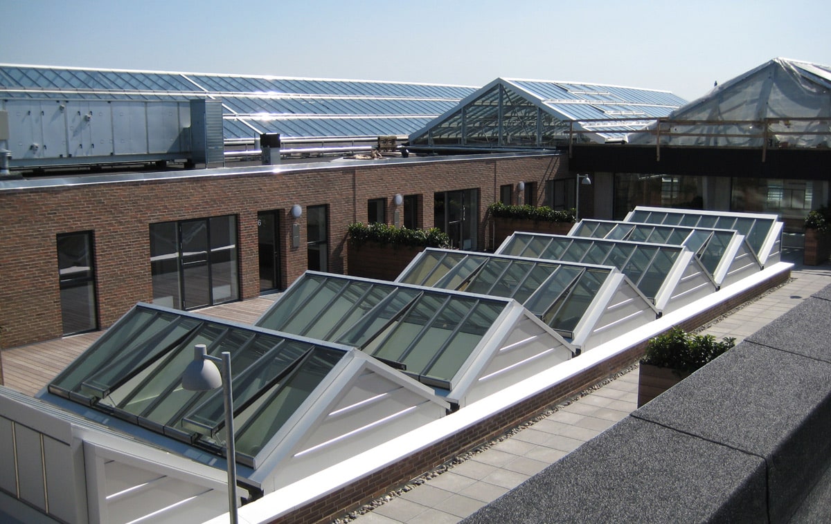 Atrium-Dachverglasung auf einer Dachterrasse