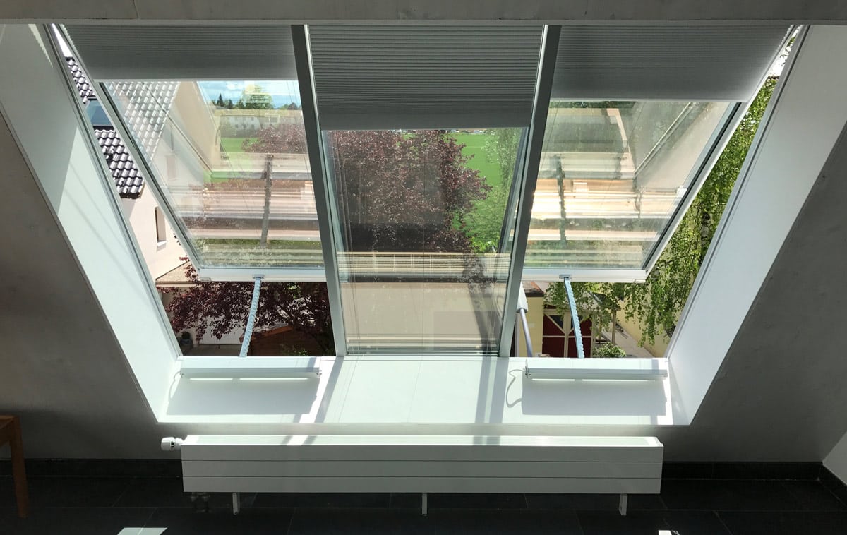Fensterbeschattung mit Waben-Plissees