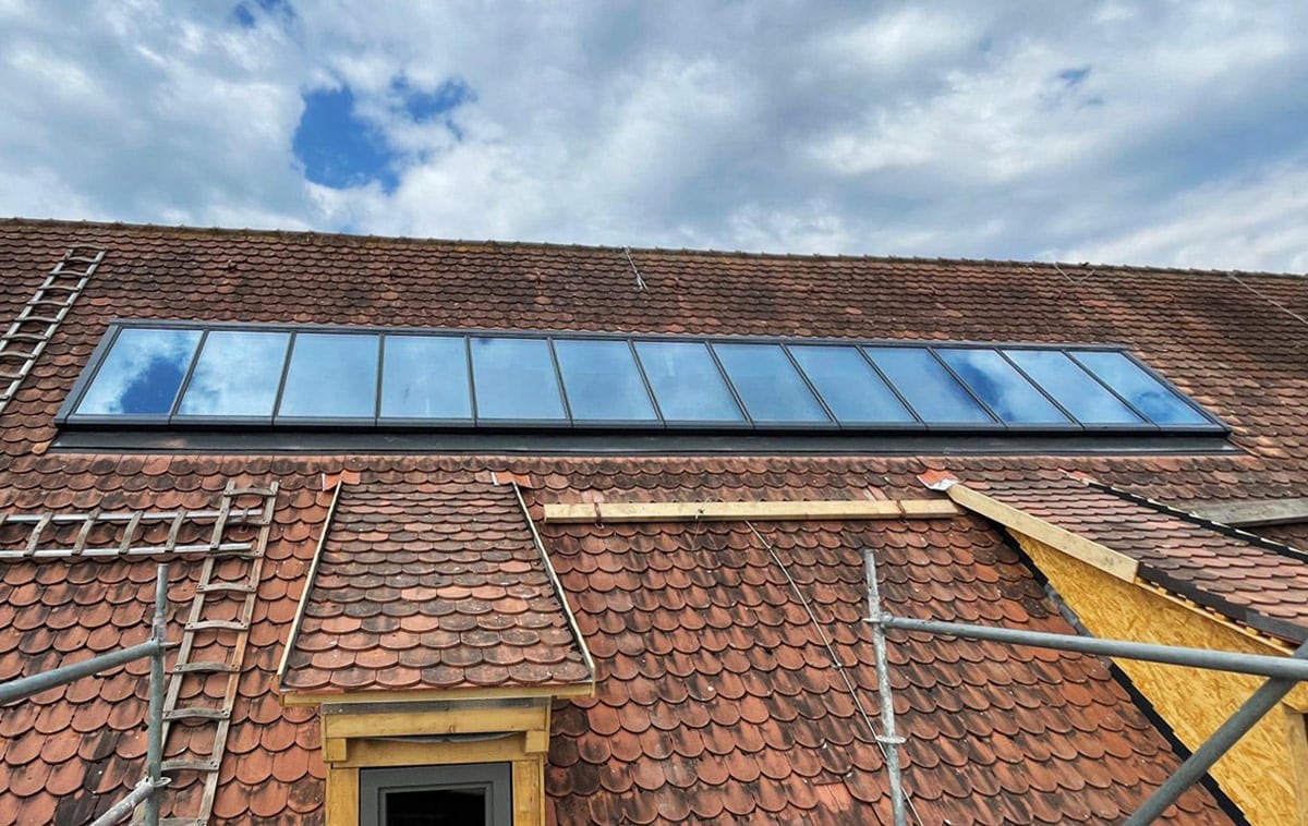Bamberg, Lagarde Gelände: Modulares Lichtband mit dreizehn Einzelmodulen
