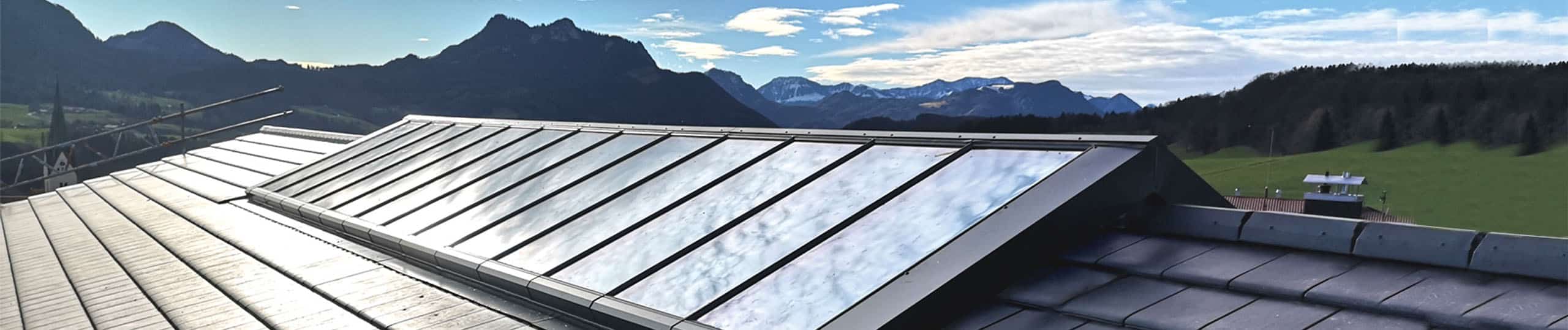Firstverglasungen für Dachneigungen von 15° bis 60°
