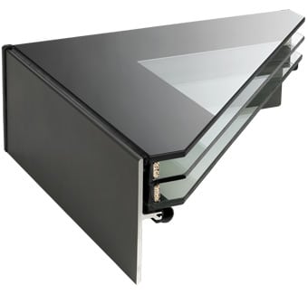 Aufbau eines 3-fach verglasten Flachdach Oberlicht Querschnitt 3-fach Verglasung
