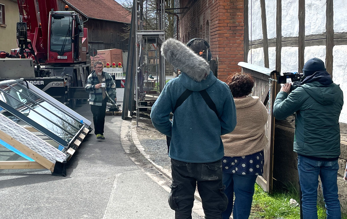 Traumhäuser,BR Fernsehen,Vierseithof,Firstverglasung,Kreativquartier,BR-Serie,BR-Sendung,kreativer Treffpunkt