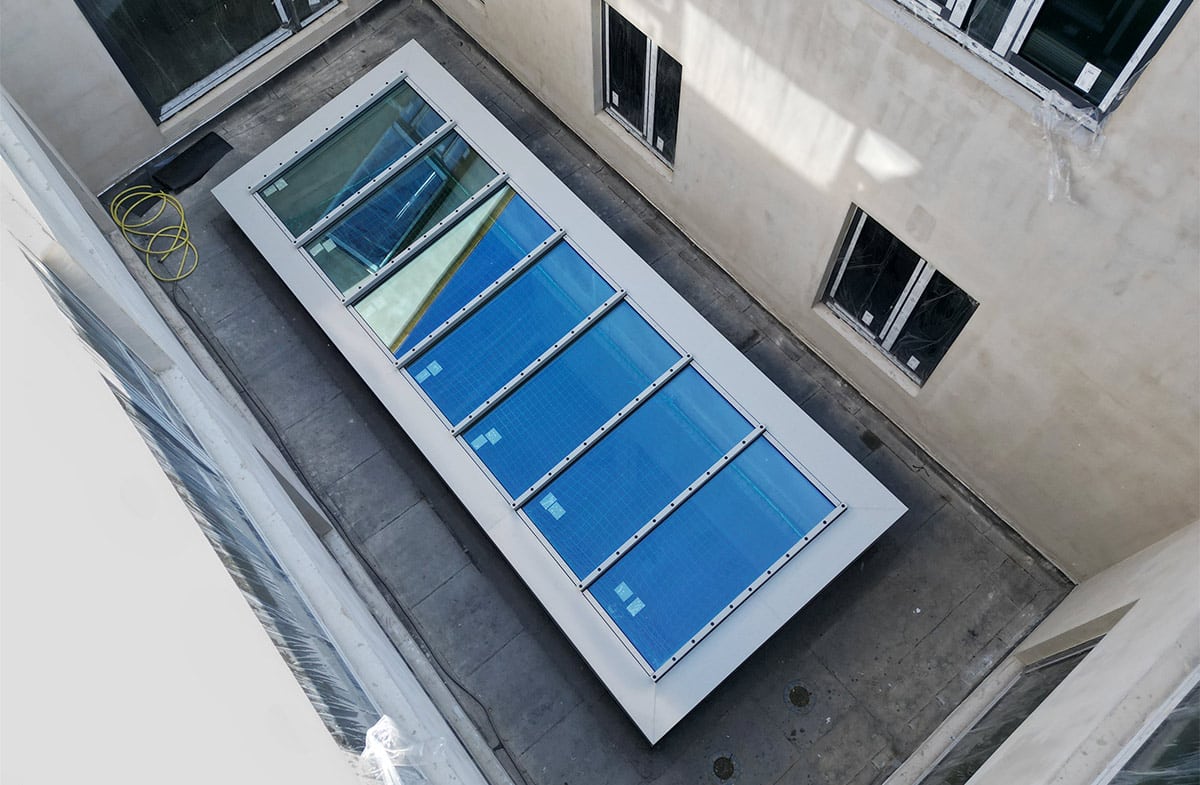 Pultdach-Brandschutzfenster,Forschungszentrum,Uni Greifswald,Universitätsklinikum